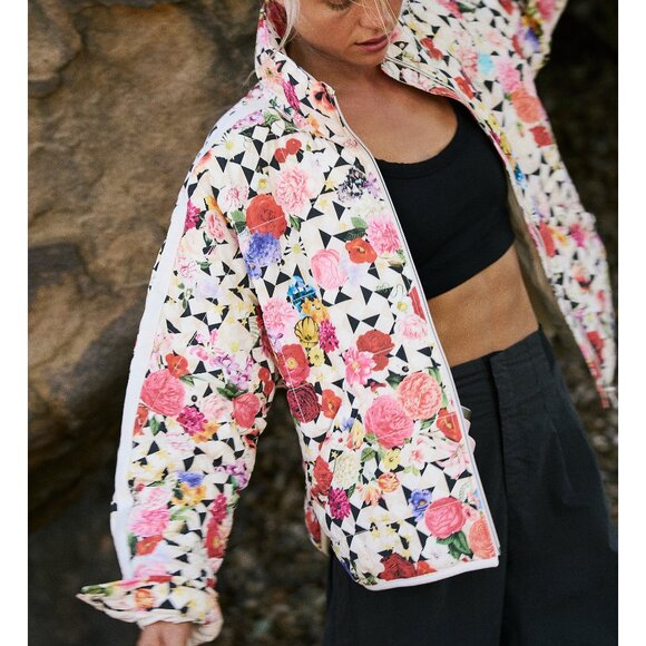 🆕 FP MOVEMENT Pippa Printed Packable Puffer Jacket / Trippy Floral - Picture 1 of 13